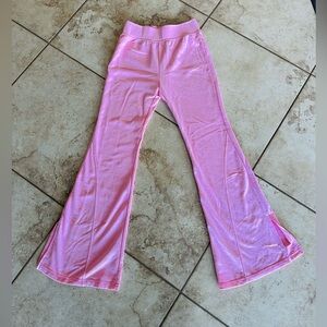 Pink Lily Light Bubble Gum Pink Casual Flare Pants Size Small